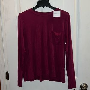 NWT Burgundy long sleeve shirt.